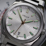 Carregue a imagem no visualizador da Galeria, Relógio Circula Steel sports watch Facet Silver - Suede Strap FS-SV-WG