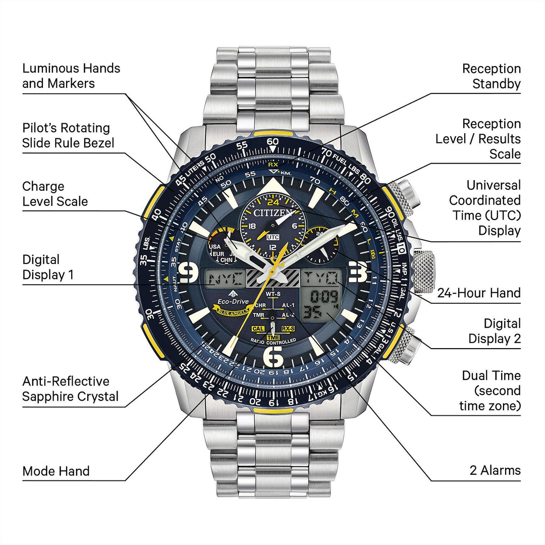 Relógio Citizen Eco-Drive Blue Angels Skyhawk JY8078-52L - Eco-Drive - 45mm - Pendulum Relojoaria