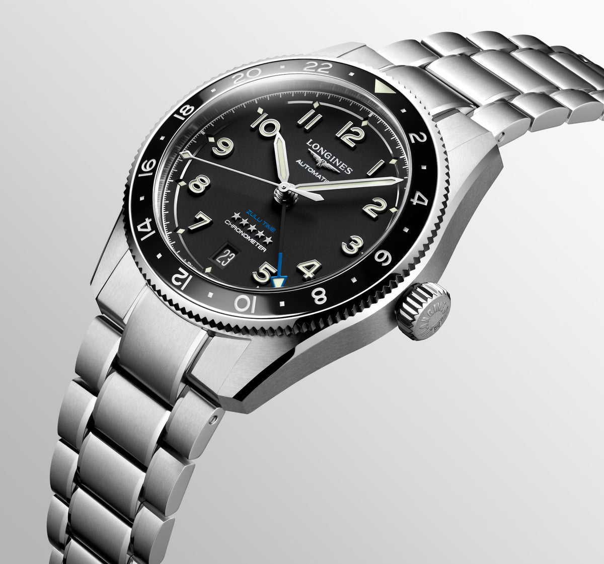 Relógio Longines SPIRIT ZULU TIME L3.802.4.53.6 - Automático 39mm
