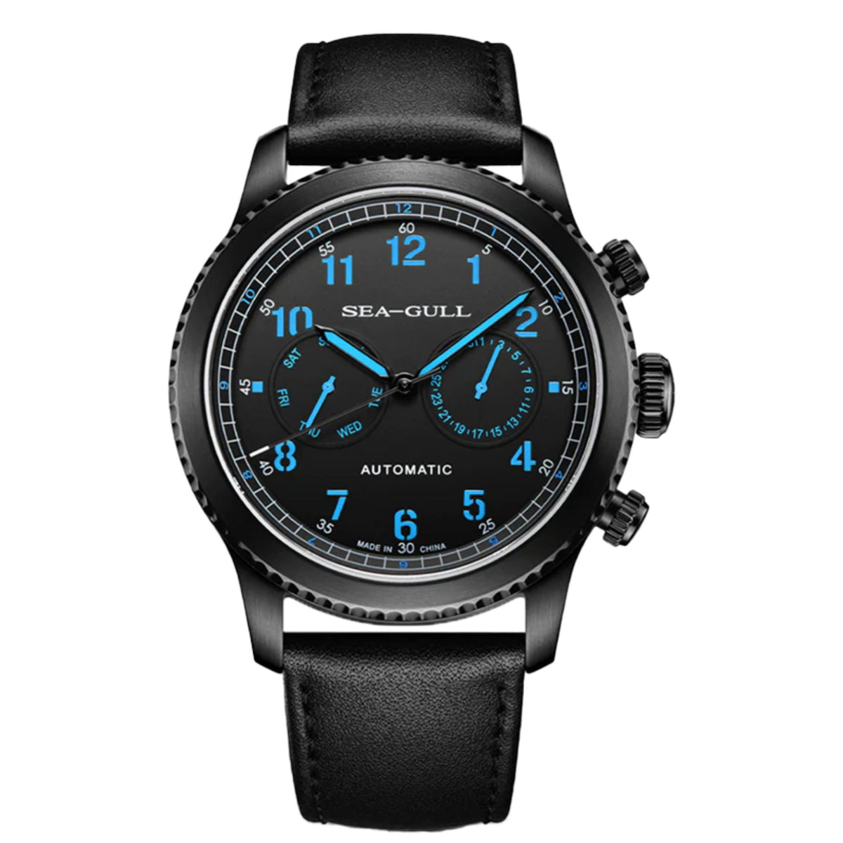 Relógio Seagull Aviation Dual Time Zone Pilot Automático Sports