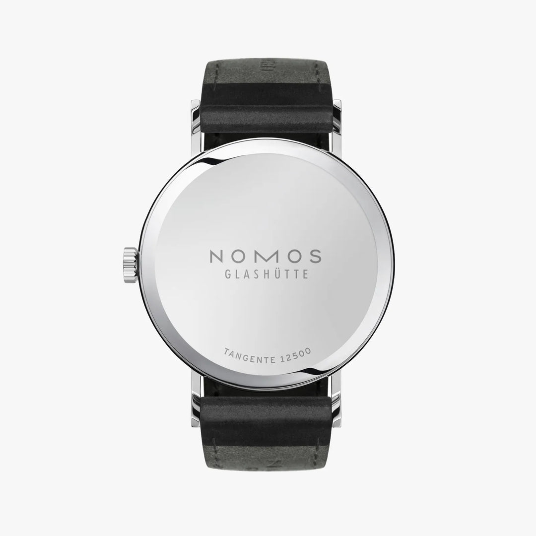 Relógio NOMOS Glashütte Tangente Date 38mm White Silver-Plated on Leather Strap 130