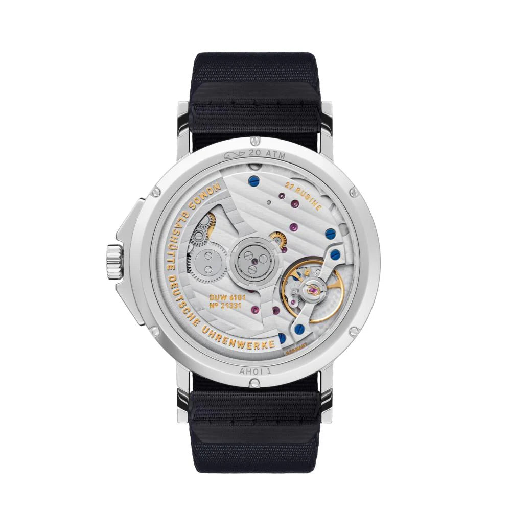 Relógio NOMOS Glashütte Ahoi Neomatik Date 38mm Sky Blue on Textile Strap 526