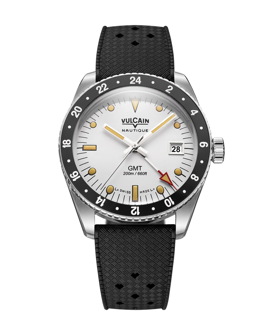 Relógio Vulcain 680174A57.BHM286 Skindiver GMT - White Luminova Beige