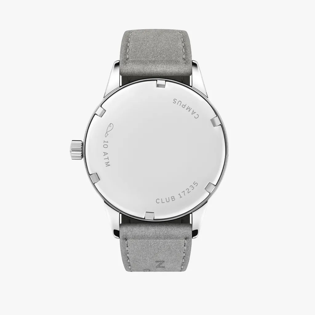 Relógio Feminino NOMOS Glashütte Club Campus 36mm White Silver-Plated on Leather Strap 708