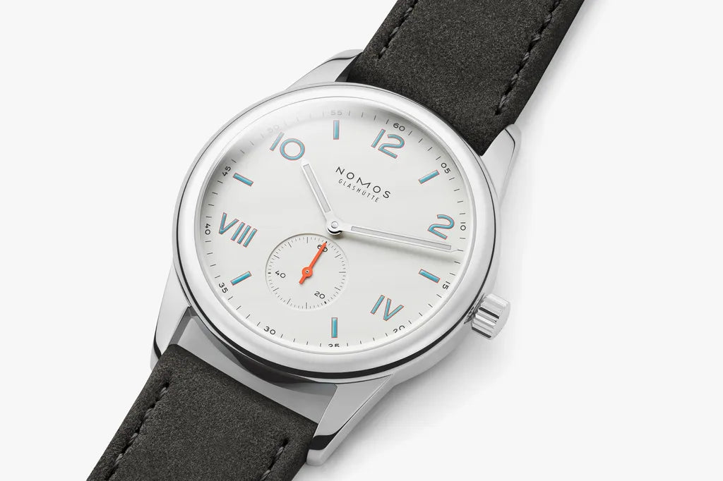 Relógio NOMOS Glashütte Club Campus 38mm White Silver-Plated on Strap 735