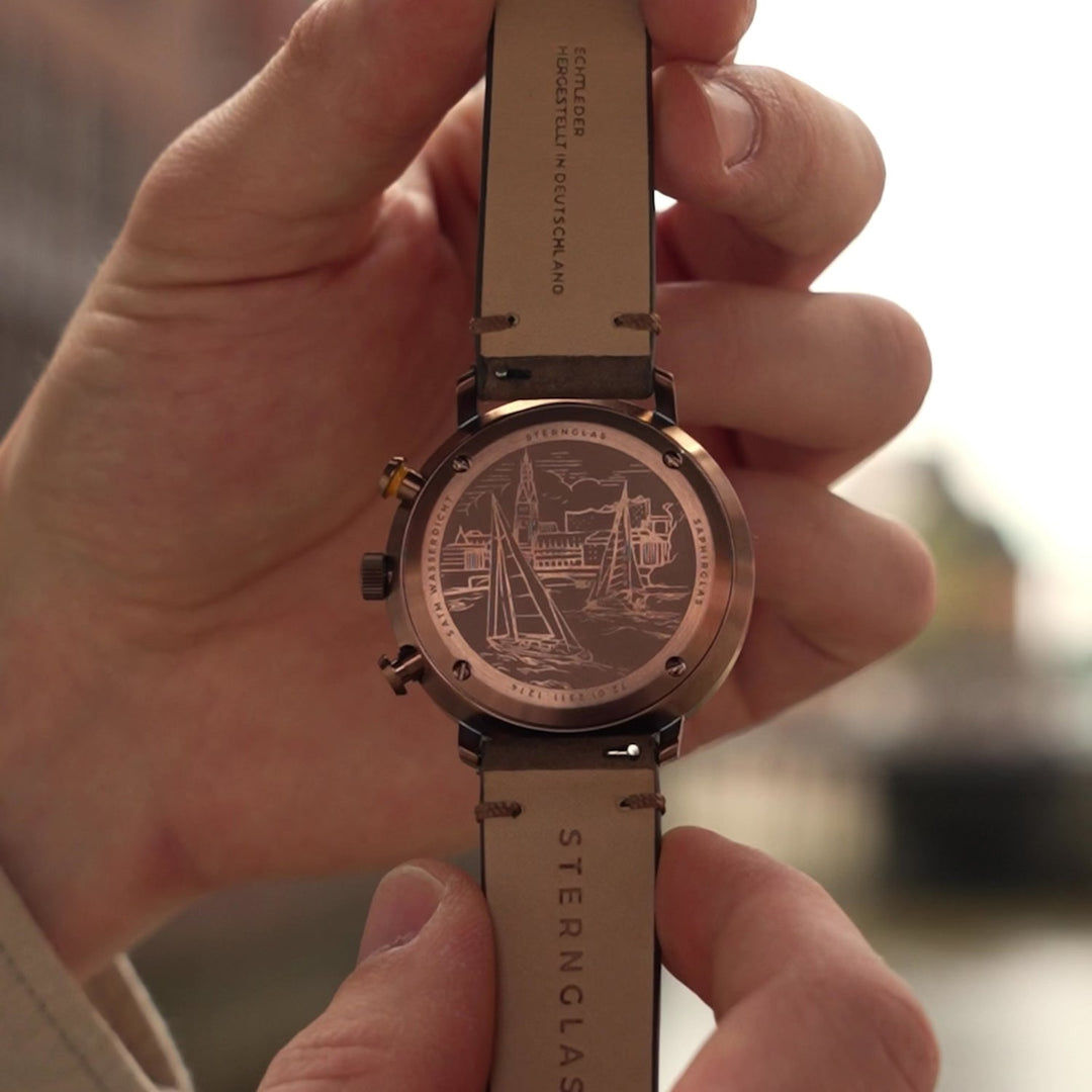 Relógio STERNGLAS Hamburg Chrono 42 mm S01-HC35-VI17 Quartzo