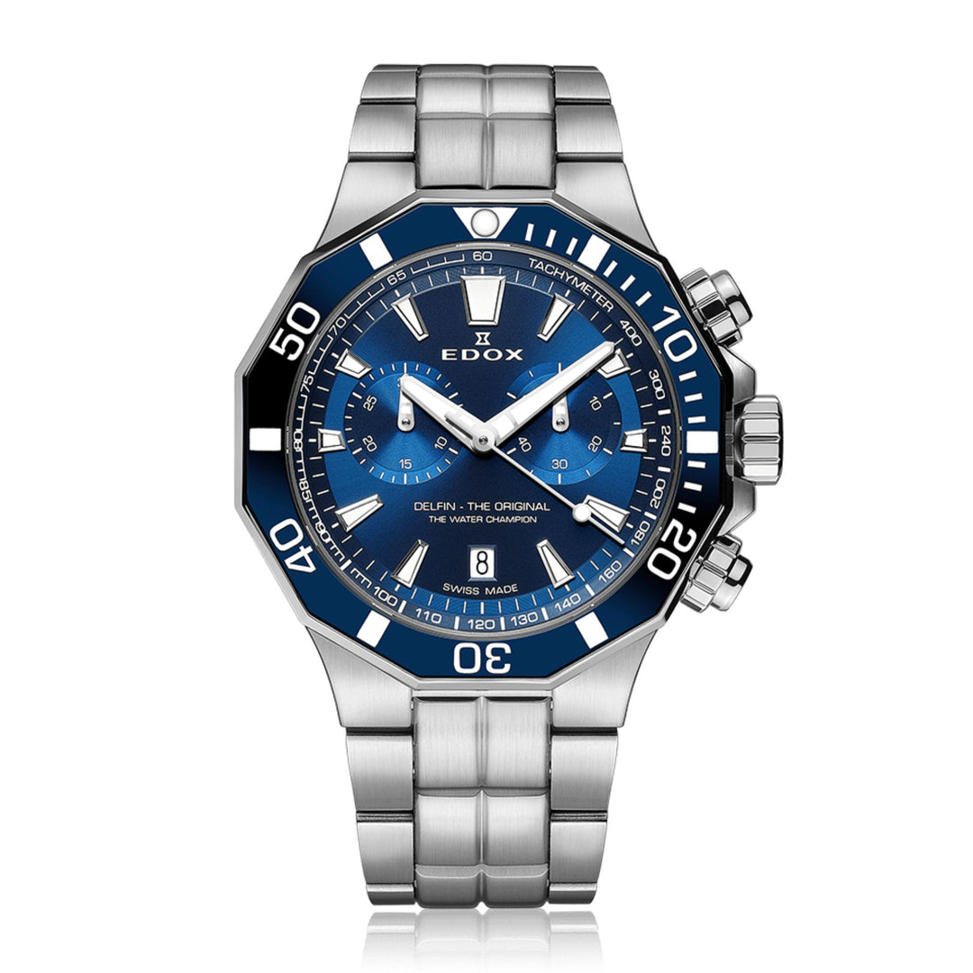 Relógio Edox DELFIN THE ORIGINAL CHRONOGRAPH 10112-3BUM-BUIN - Quartzo 43mm