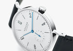 Carregue a imagem no visualizador da Galeria, Relógio NOMOS Glashütte Tangente Date 38mm White Silver-Plated on Leather Strap 130