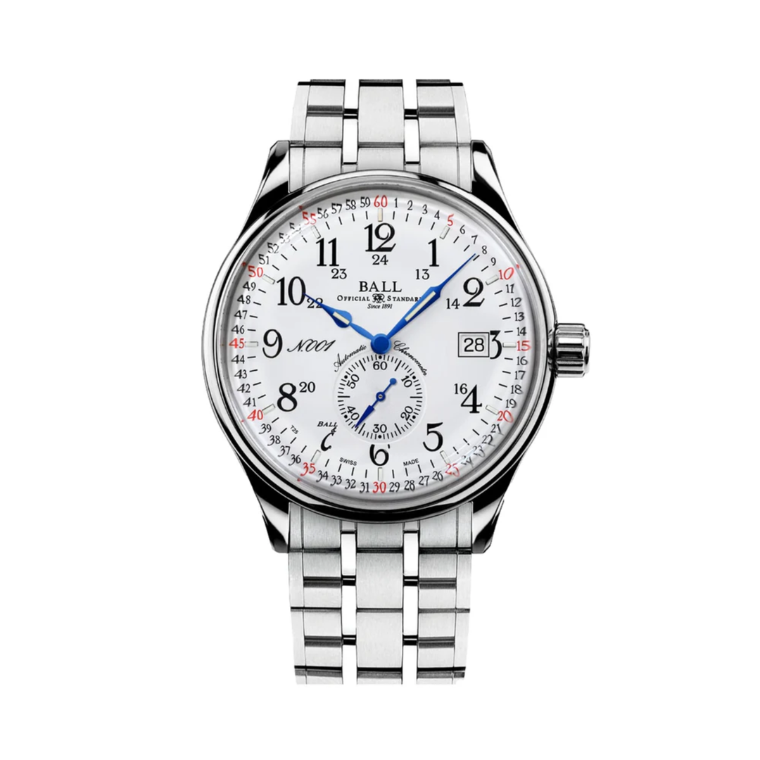 Relógio BALL Trainmaster Railroad 40mm - White on Bracelet Automático