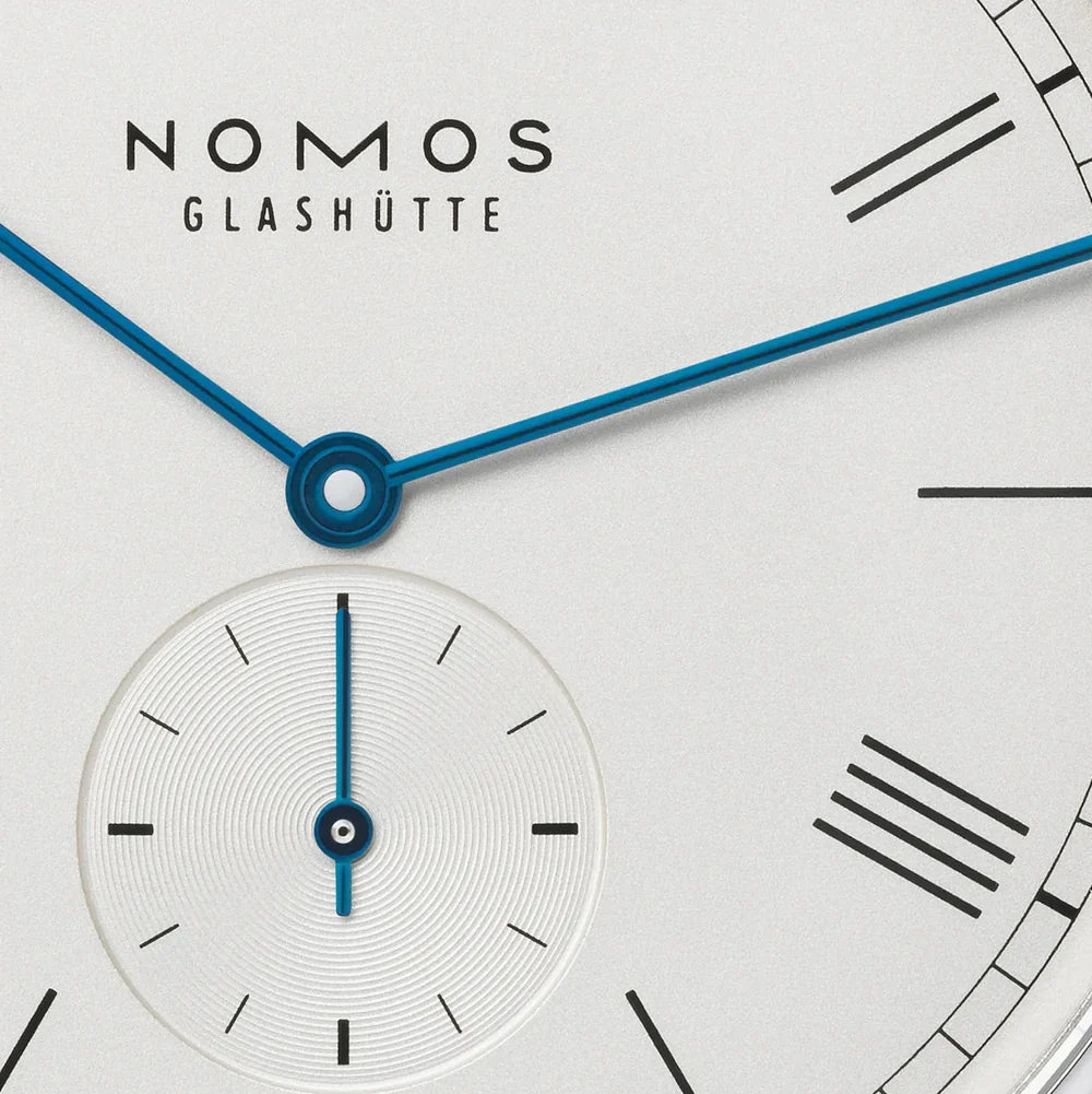 Relógio NOMOS Glashütte Ludwig 38mm White Silver-Plated on Leather Strap 234