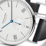 Carregue a imagem no visualizador da Galeria, Relógio NOMOS Glashütte Ludwig 38mm White Silver-Plated on Leather Strap 234