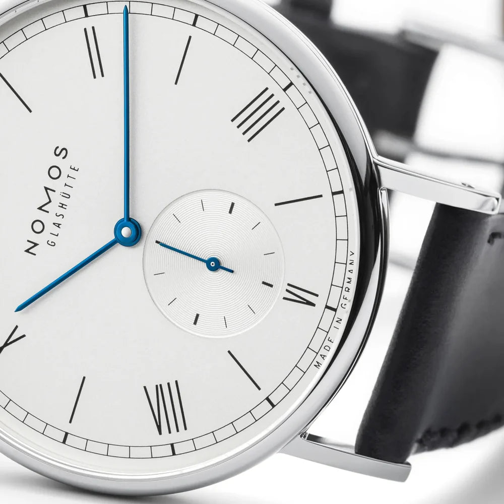 Relógio NOMOS Glashütte Ludwig 38mm White Silver-Plated on Leather Strap 234