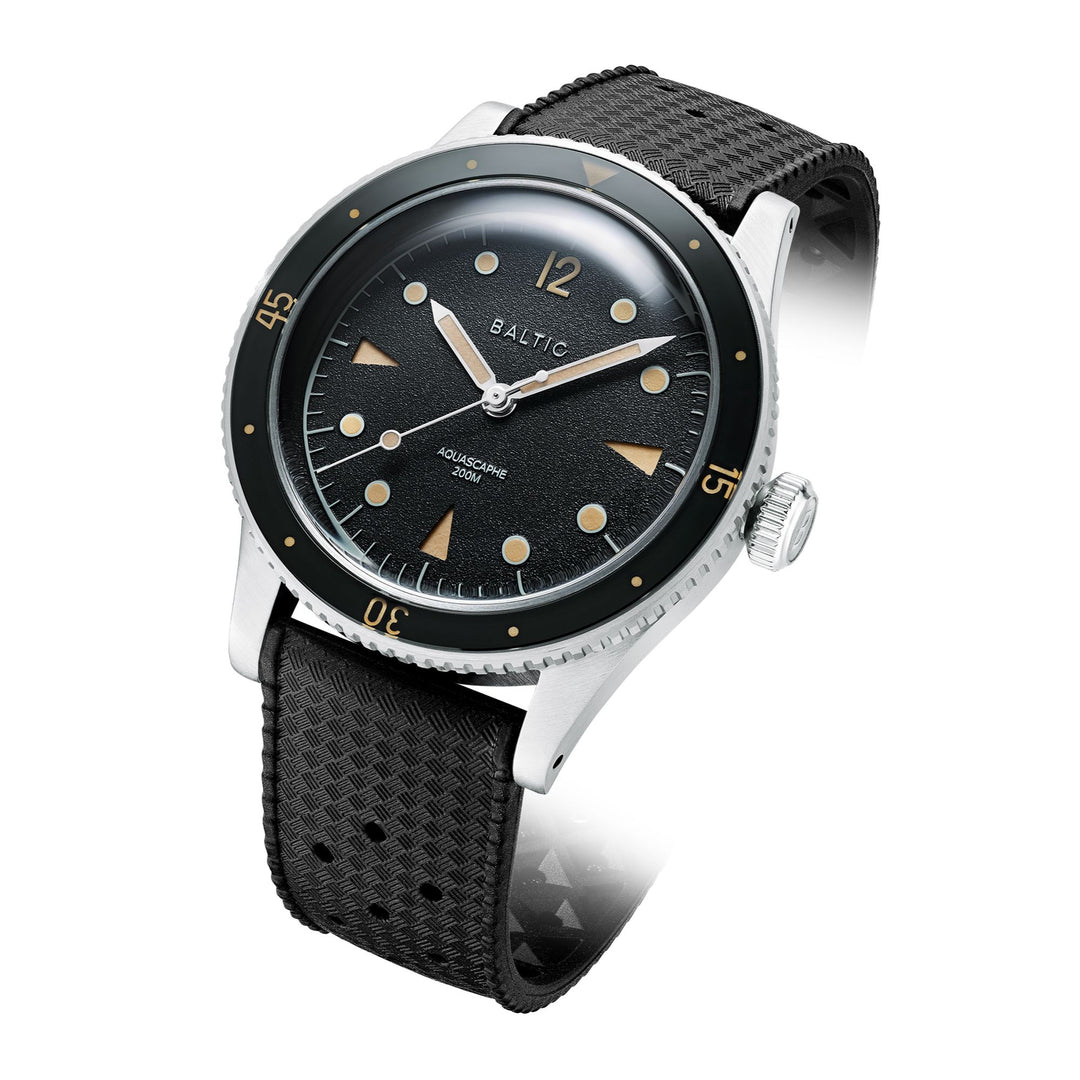 Relógio Baltic Aquascaphe Classic Black Cream - Automático - 39mm