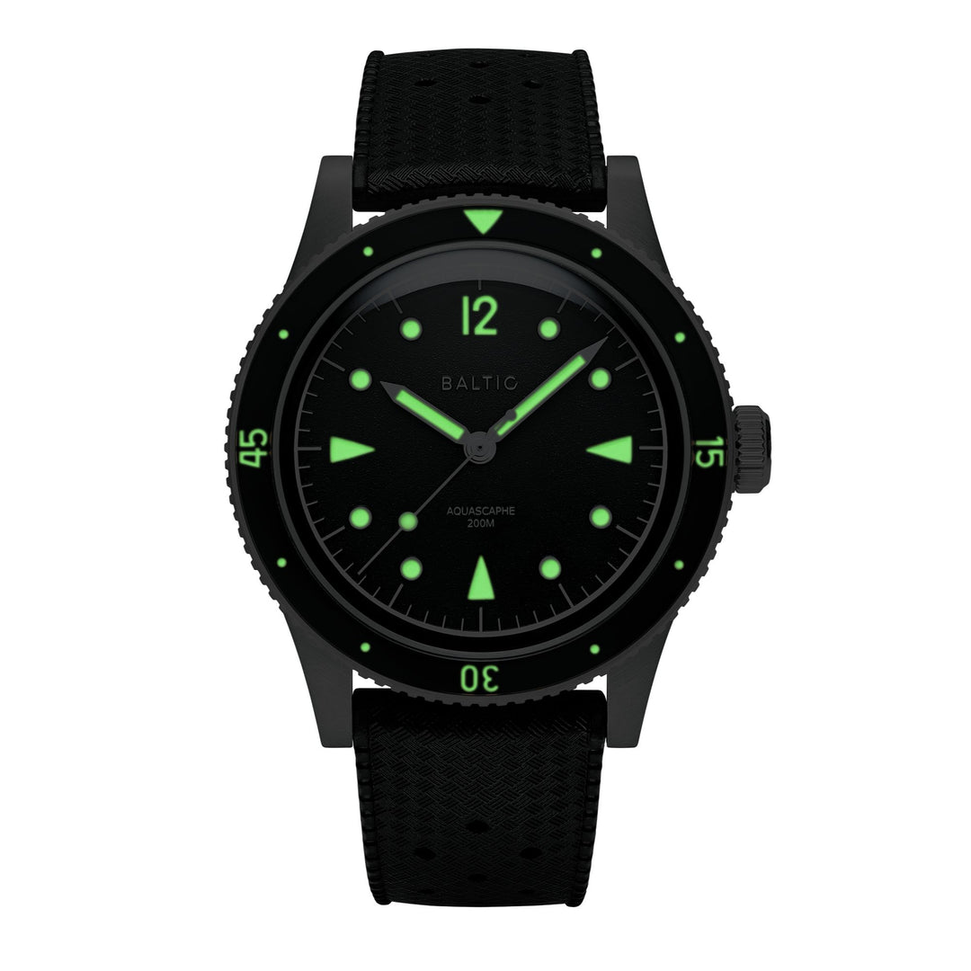 Relógio Baltic Aquascaphe Classic Black Cream - Automático - 39mm