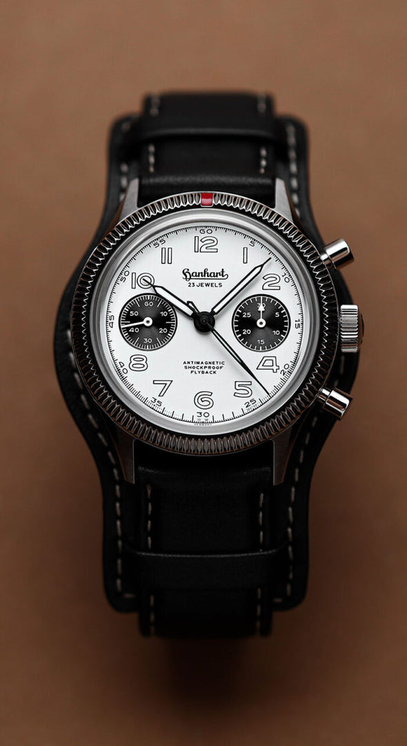 Relógio Hanhart 417 ES 1954 Flyback Panda, 39 mm H701.201-