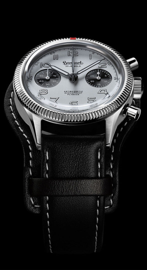 Relógio Hanhart 417 ES 1954 Flyback Panda, 39 mm H701.201-