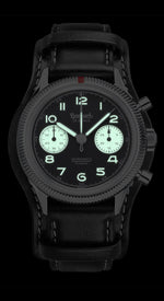Carregue a imagem no visualizador da Galeria, Relógio Hanhart 417 ES 1954 Flyback Reverse Panda, 39 mm H701.211-