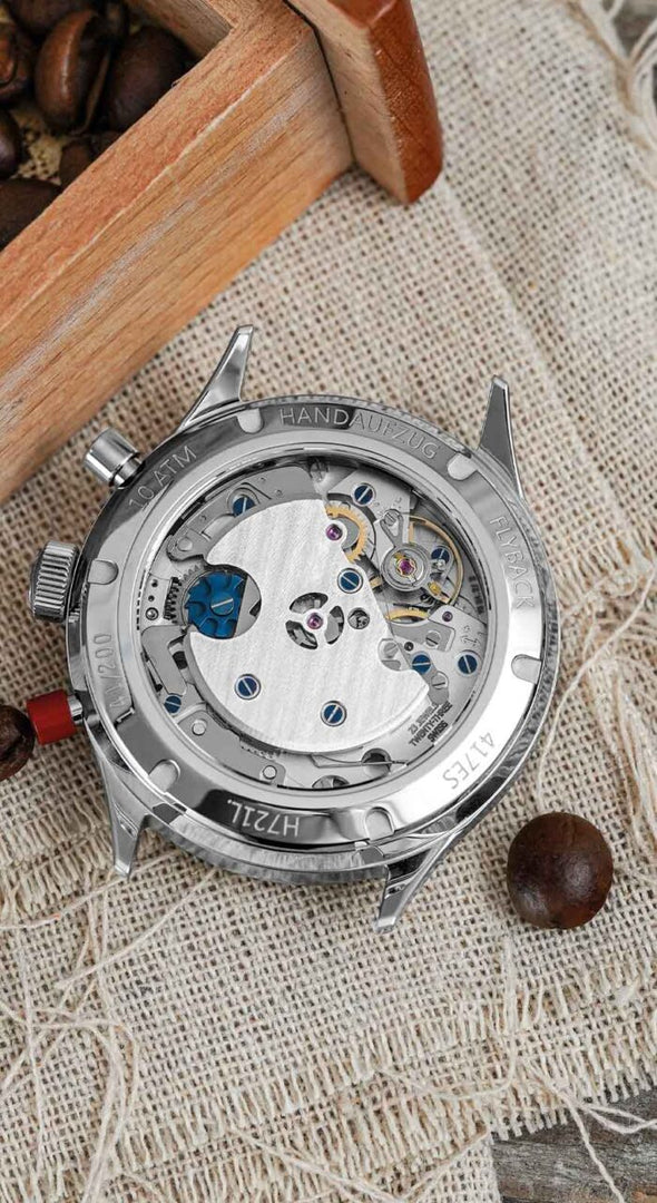 Relógio Hanhart 417 ES Mocha Flyback Date, 42 mm H721L.282-