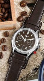 Carregue a imagem no visualizador da Galeria, Relógio Hanhart 417 ES Mocha Flyback Date, 42 mm H721L.282-