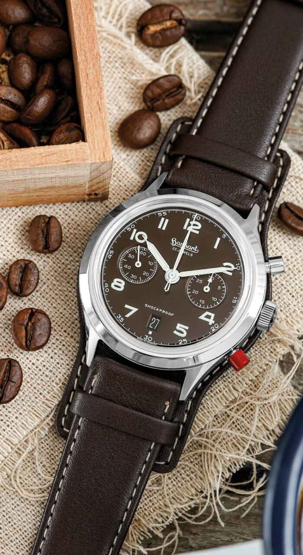 Relógio Hanhart 417 ES Mocha Flyback Date, 42 mm H721L.282-