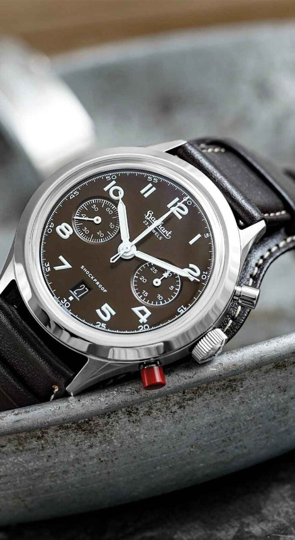 Relógio Hanhart 417 ES Mocha Flyback Date, 42 mm H721L.282-