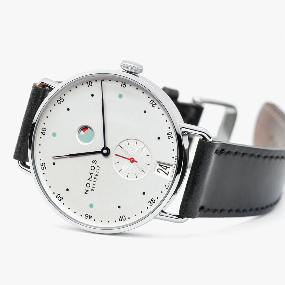 Relógio NOMOS Glashütte Metro 37mm - White Silver-Plated 1101