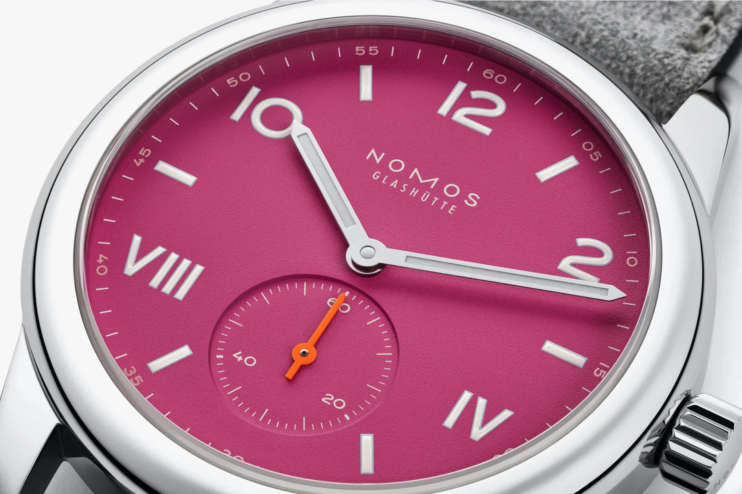 Relógio Feminino NOMOS Glashütte Club Campus 38mm Deep Pink on Leather Strap 728