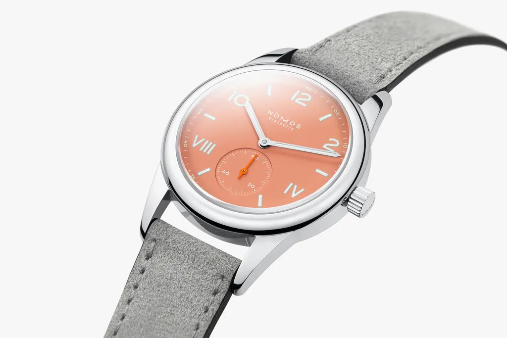 Relógio Feminino NOMOS Glashütte Club Campus 36mm Cream Coral on Leather Strap 714