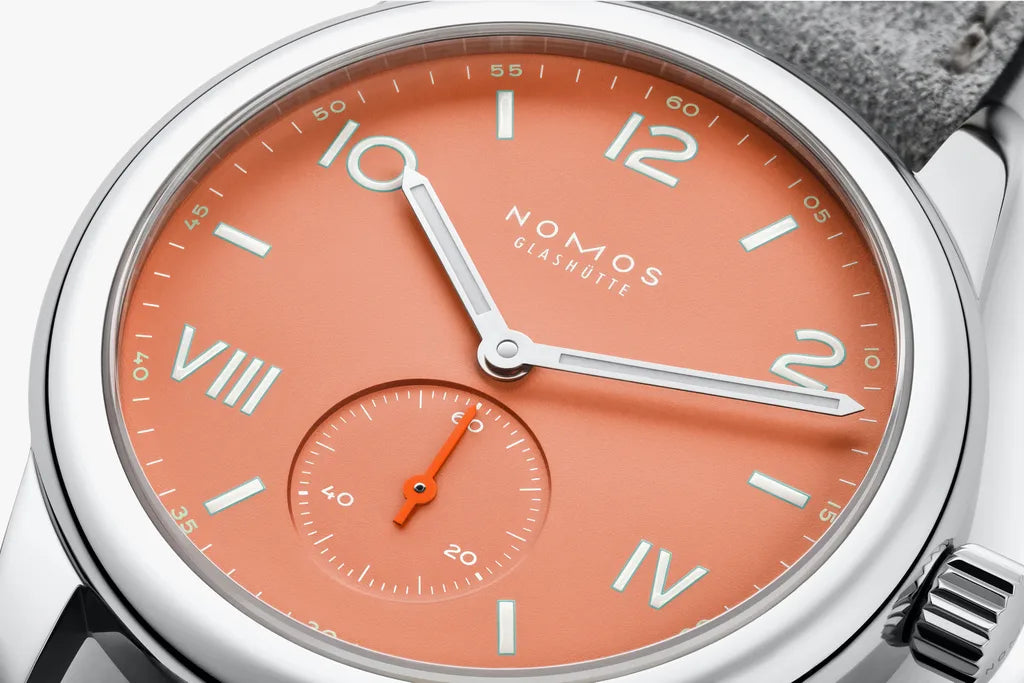 Relógio Feminino NOMOS Glashütte Club Campus 36mm Cream Coral on Leather Strap 714