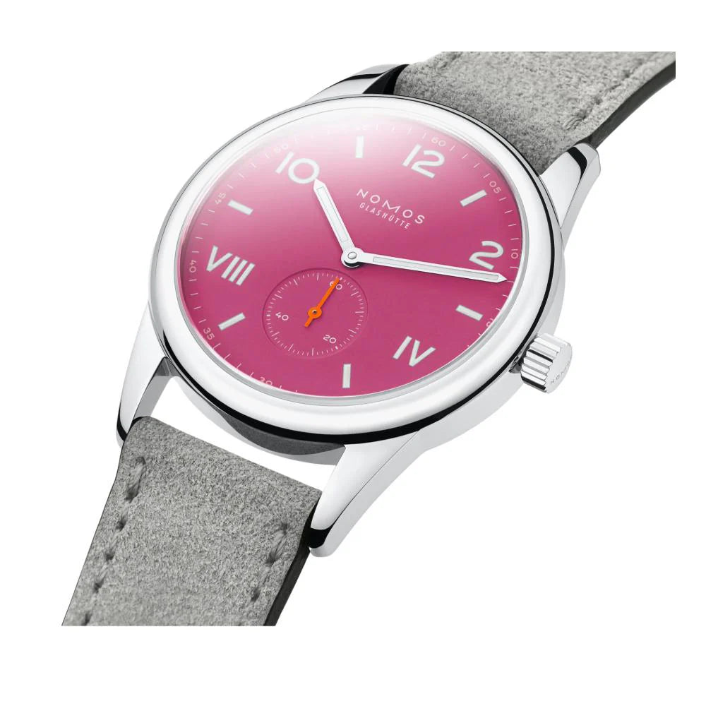 Relógio Feminino NOMOS Glashütte Club Campus 38mm Deep Pink on Leather Strap 728