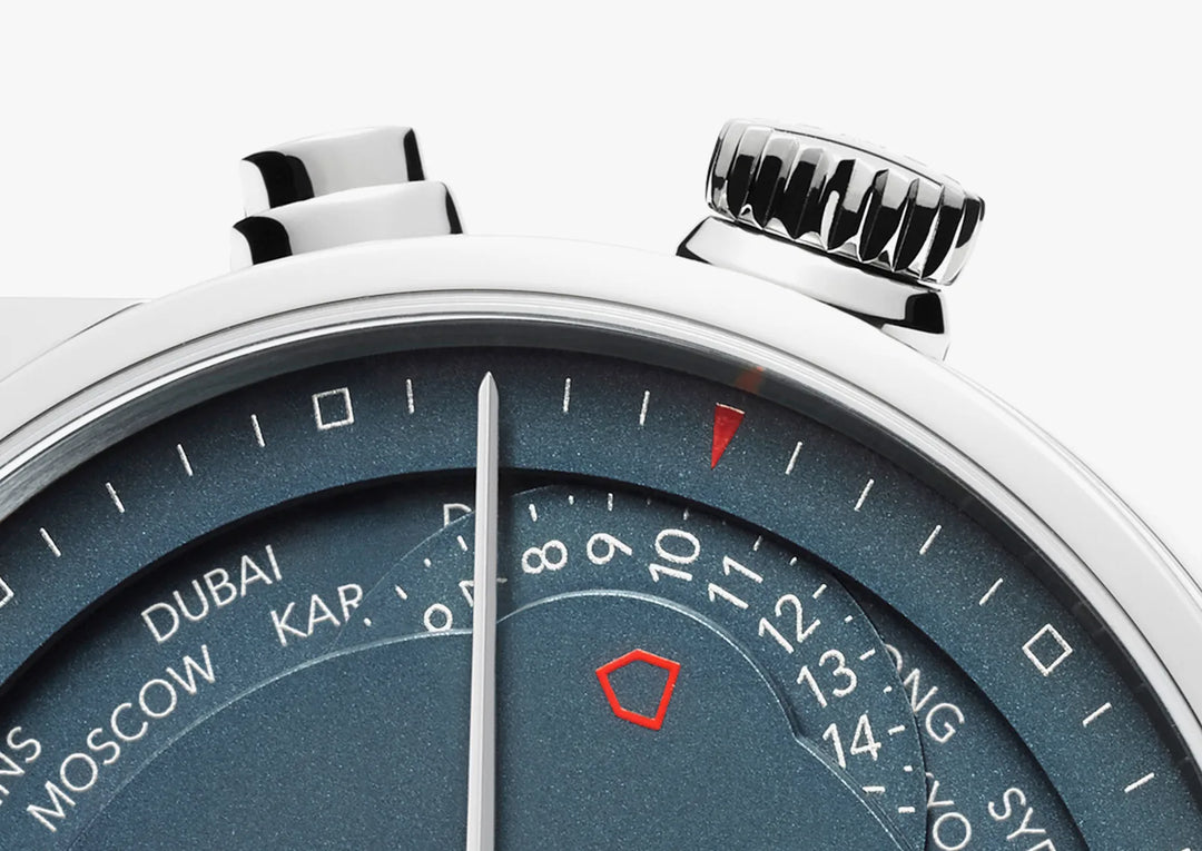 Relógio NOMOS Glashütte Zürich World Time 40mm Midnight Blue on Strap 807