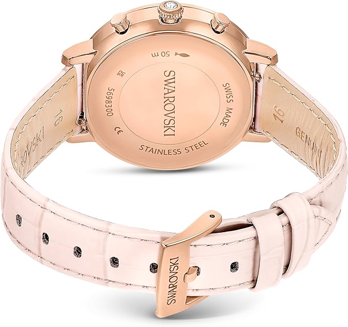 Relógio Feminino Swarovski Matrix Chrono Watch Leather Strap 5698300