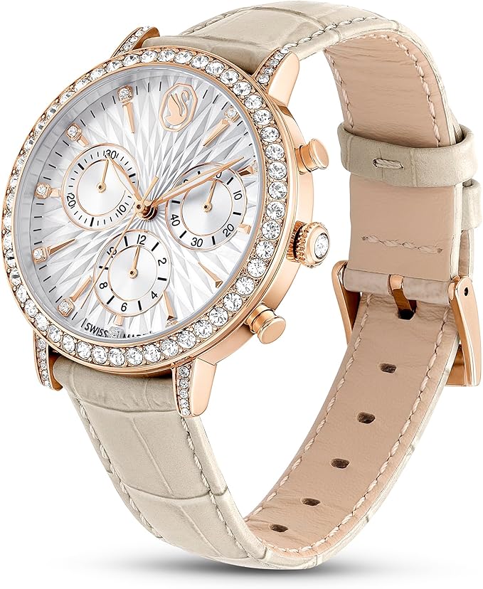 Relógio Feminino Swarovski Matrix Chrono Watch Leather Strap 5702849