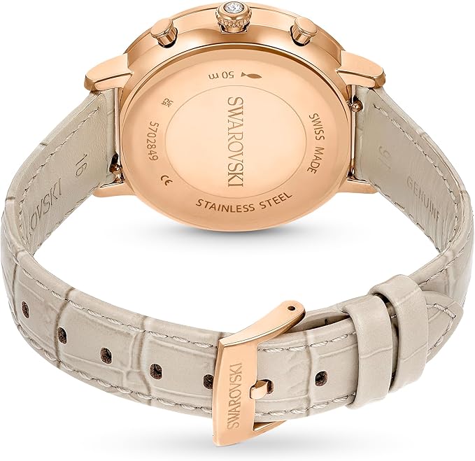 Relógio Feminino Swarovski Matrix Chrono Watch Leather Strap 5702849