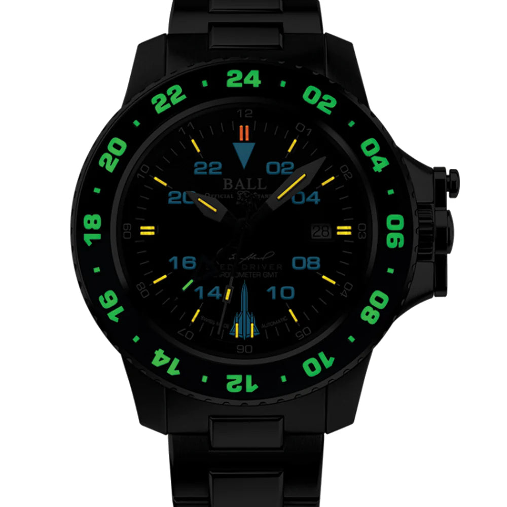 Relógio BALL Engineer Hydrocarbon AeroGMT Sled Driver Limited Edition 42mm - Black on Bracelet Automático