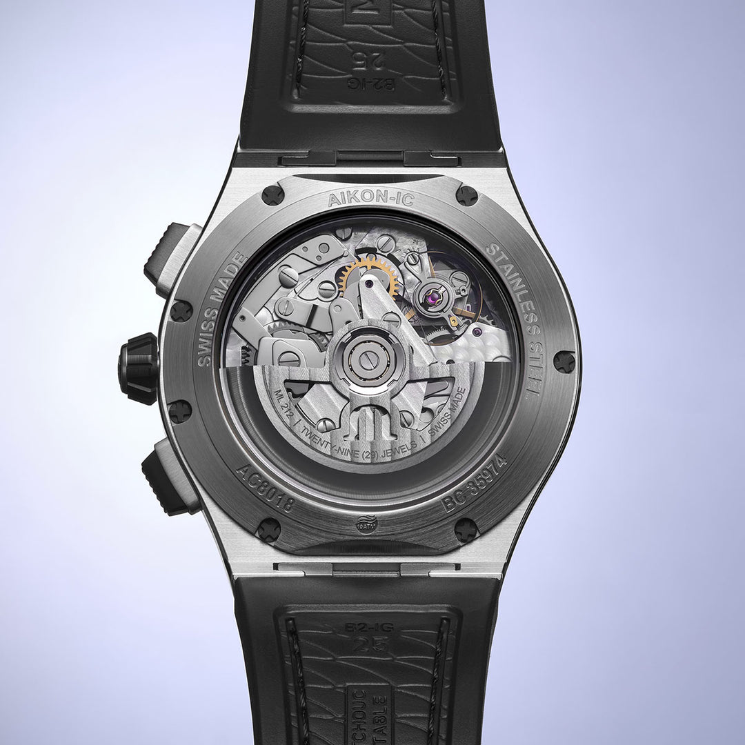 Relógio Maurice Lacroix AIKONIC AUTOMÁTICO CHRONOGRAPH SKELETON AC8018-SSL20-030-2