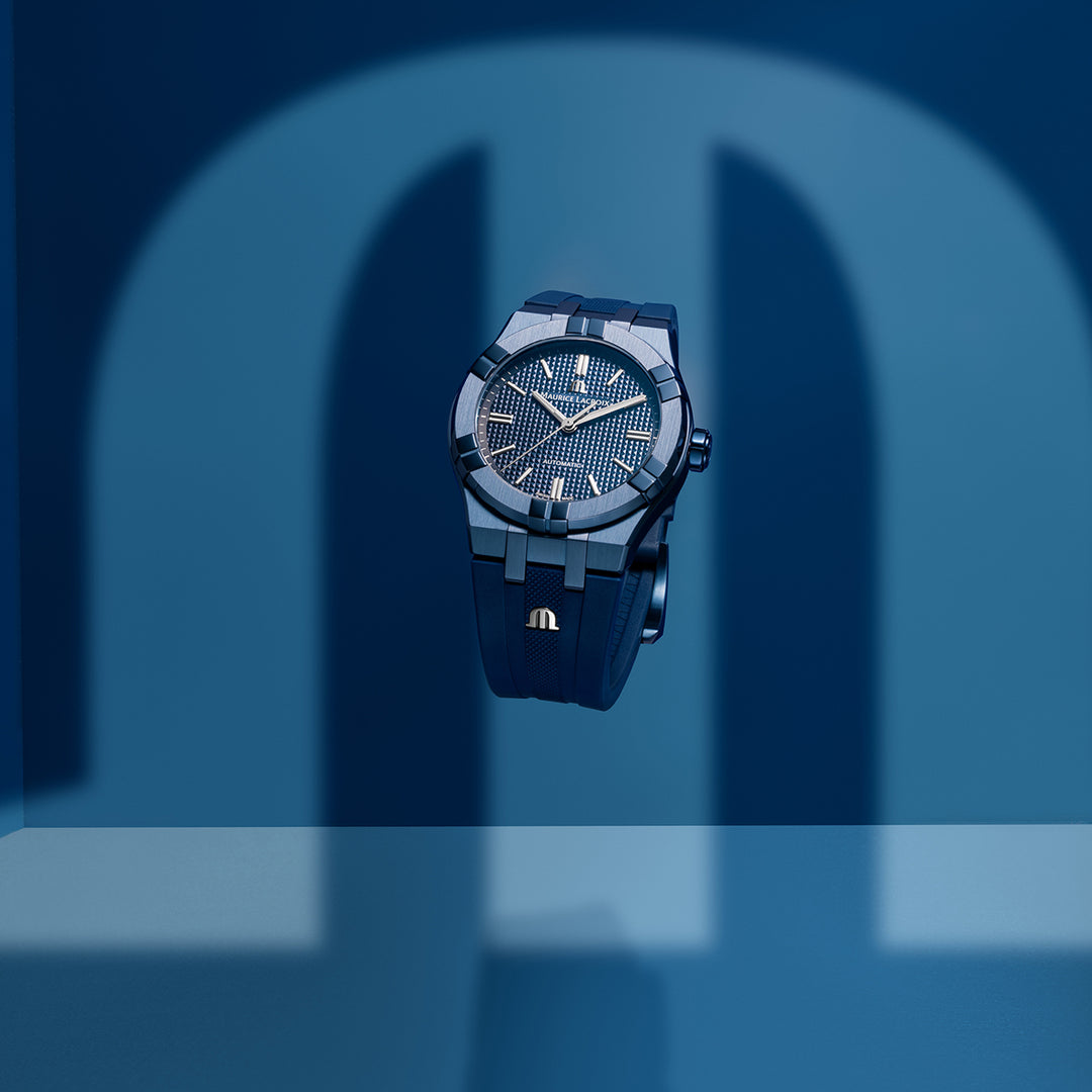 Relógio Maurice Lacroix AIKON AUTOMÁTICO 39MM BLUE PVD LIMITED EDITION AI6007-PVC00-430-4