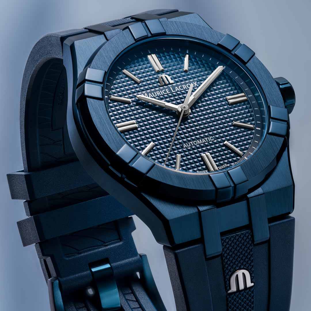 Relógio Maurice Lacroix AIKON AUTOMÁTICO 39MM BLUE PVD LIMITED EDITION AI6007-PVC00-430-4
