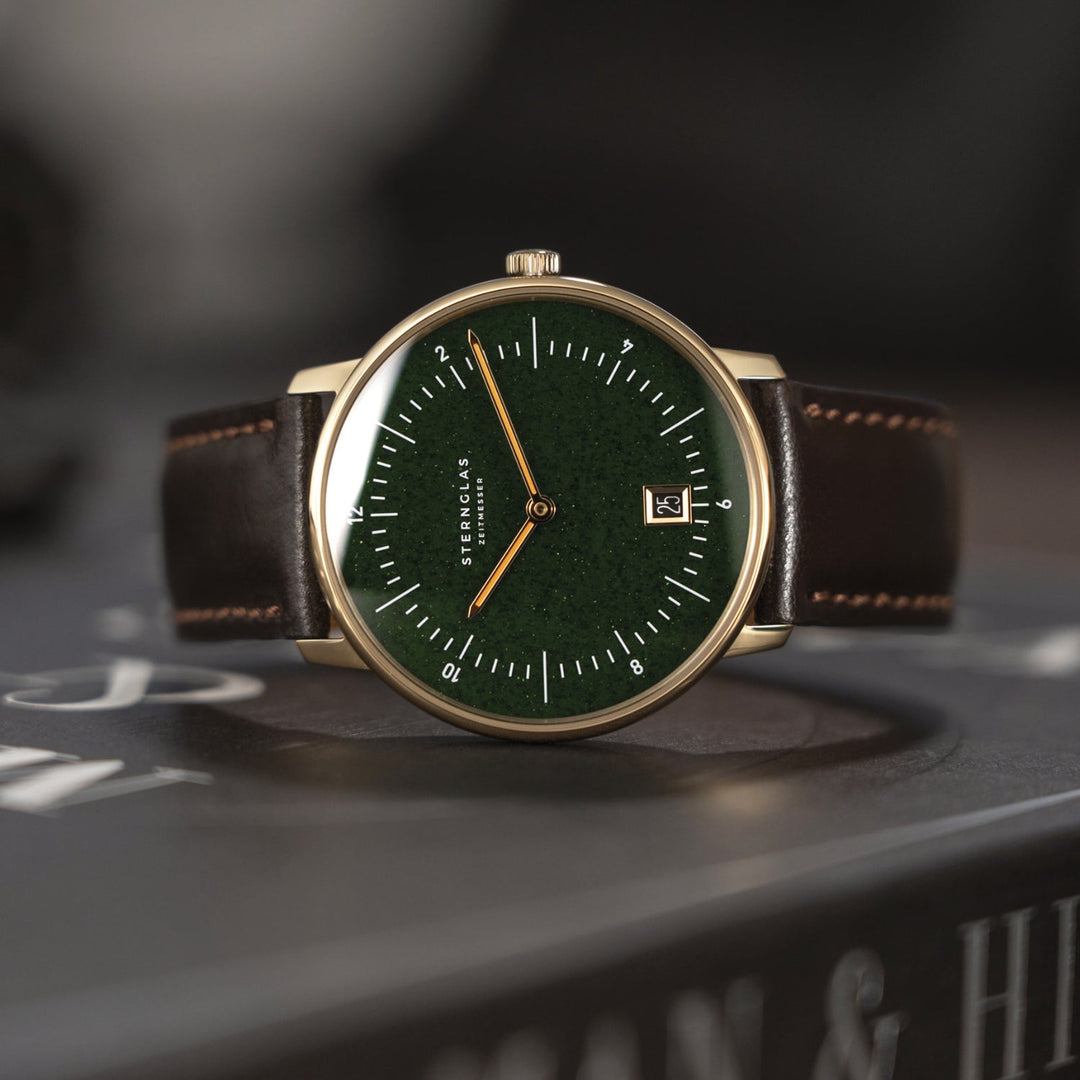 Relógio STERNGLAS Naos Edition Aventurine 38 mm S01-NAN41-BR01 Quartzo