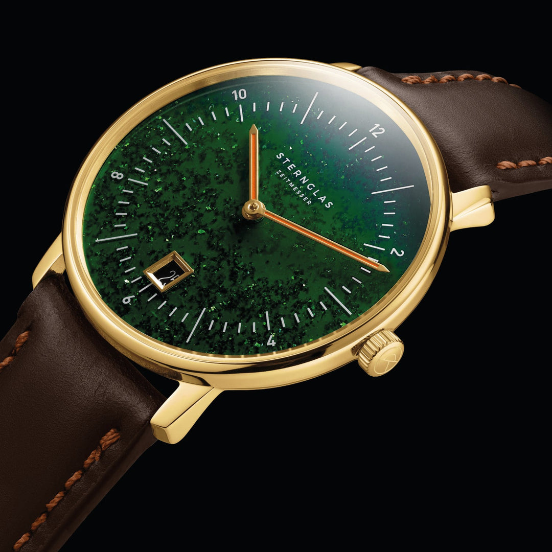 Relógio STERNGLAS Naos Edition Aventurine 38 mm S01-NAN41-BR01 Quartzo