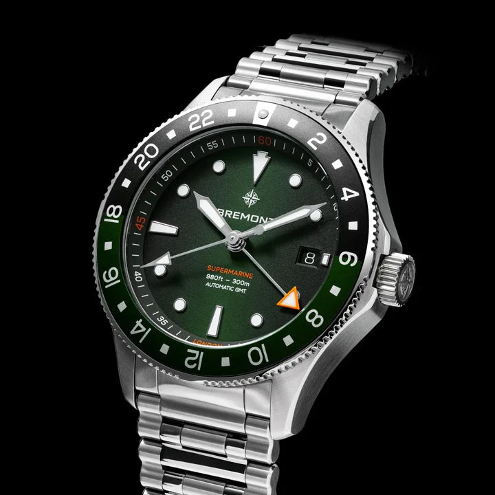 Relógio Bremont Supermarine 300M GMT, 'Tundra' Green