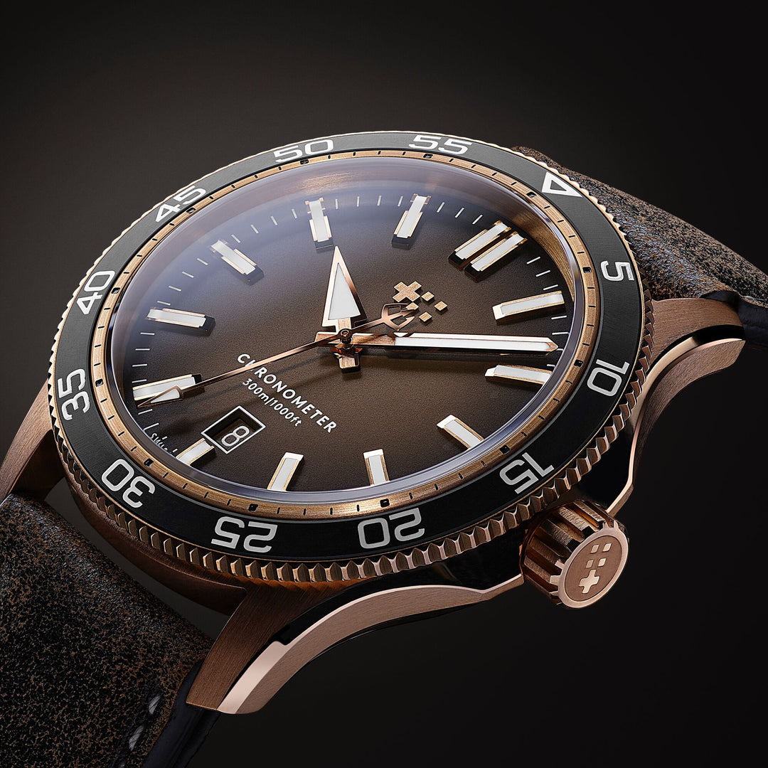 Relógio Christopher Ward C60-42ADC31B0KK0-HK C60 Pro 300 Bronze 42mm