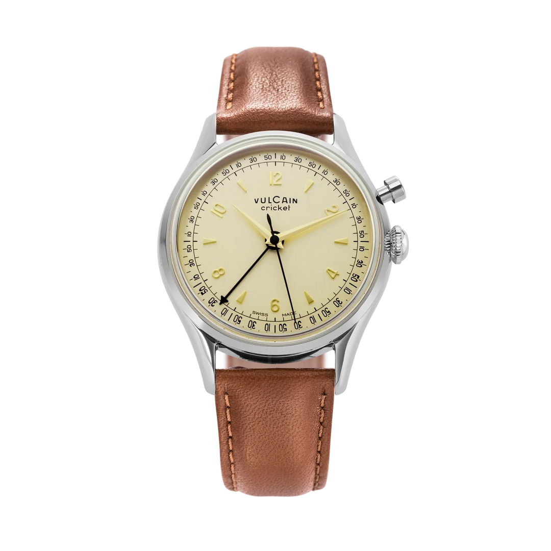 Relógio Vulcain 100169A76.BAC307 Cricket Tradition 36 mm - Eggshell
