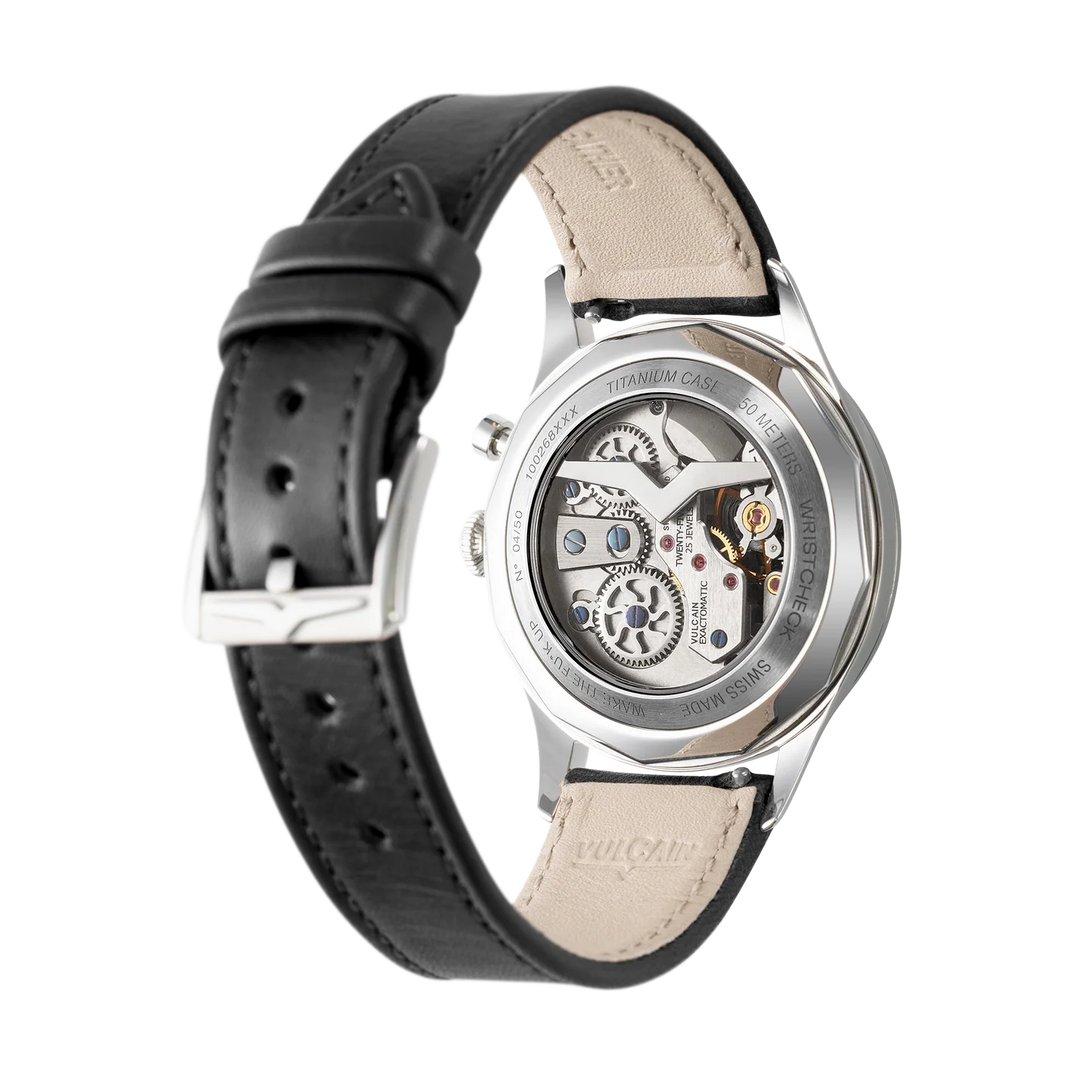 Relógio Vulcain 100169B07.BAL301 Cricket Classique 36 mm - Black & White/Blue