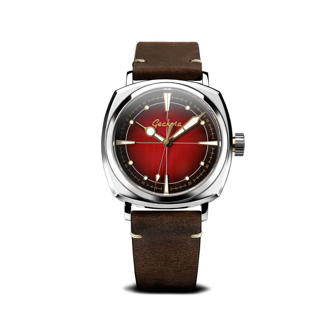 Relógio Geckota Pioneer Automatic Watch Brushed Red Dial