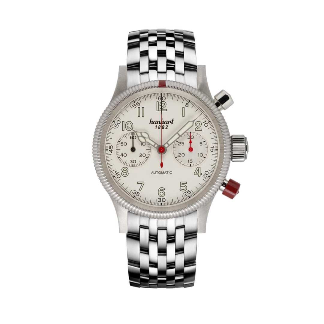 Relógio Hanhart PIONEER Mk II antique white, 40 mm 716.200-6428