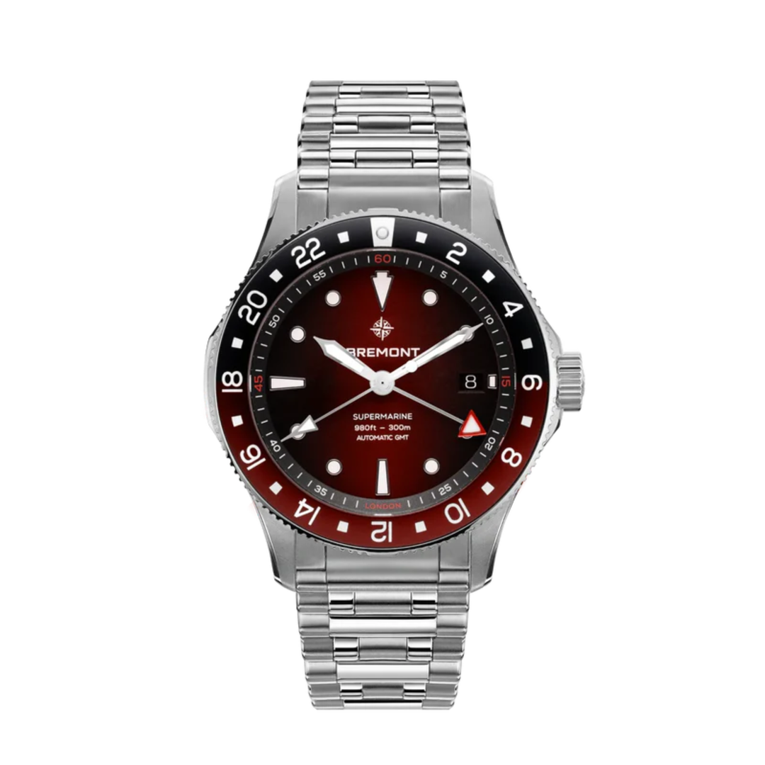 Relógio Bremont Supermarine 300M GMT, 'Ember' Red