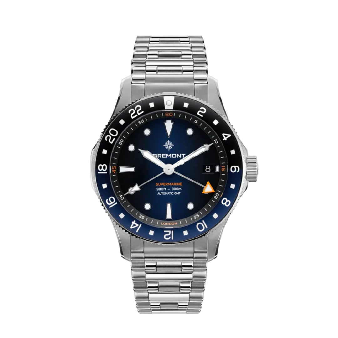 Relógio Bremont Supermarine 300M GMT, 'Glacier' Blue