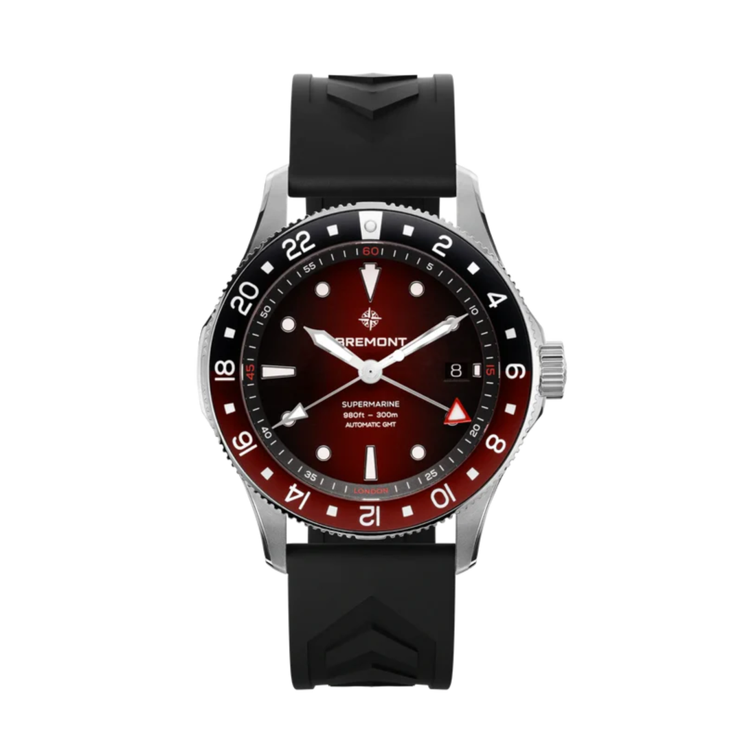 Relógio Bremont Supermarine 300M GMT, 'Ember' Red