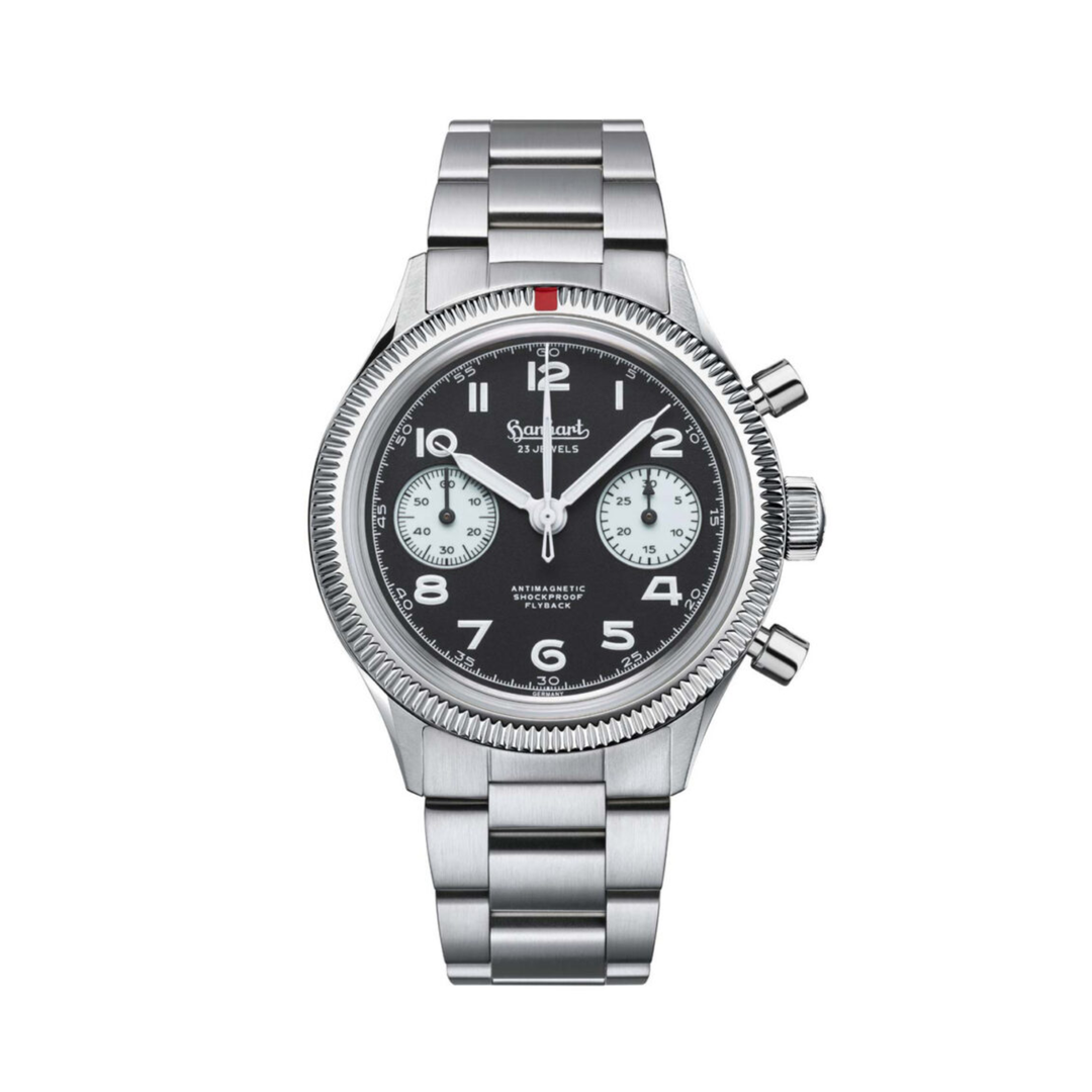 Relógio Hanhart 417 ES 1954 Flyback Reverse Panda, 39 mm H701.211-6428